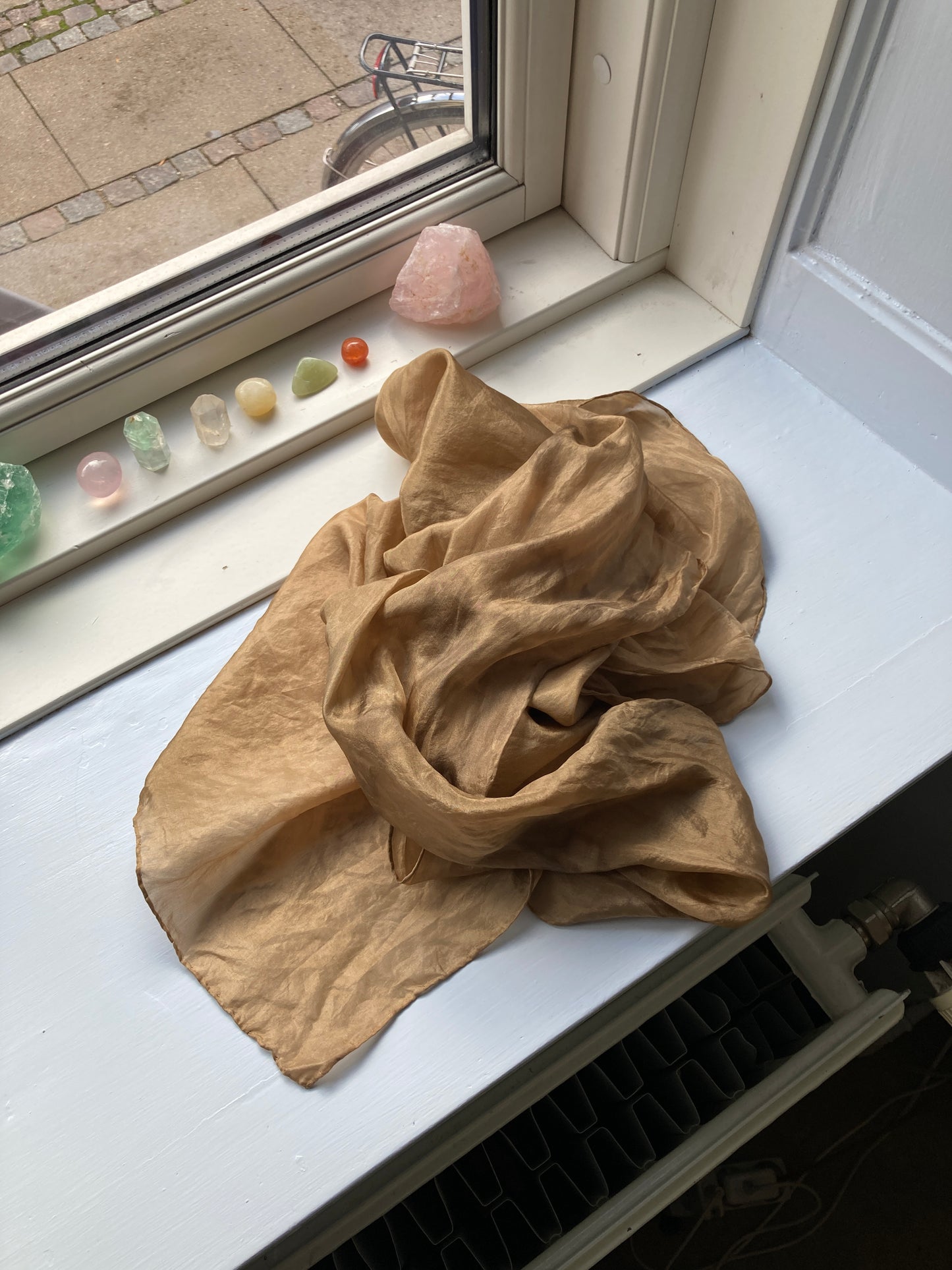 Silketørklæde - Valnød (40x150)