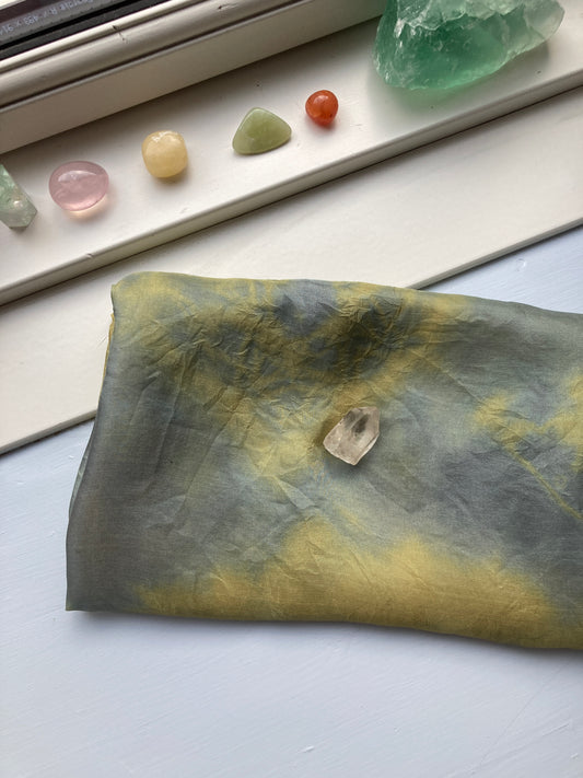 Silketørklæde - Rød te & rødkål (90x90)