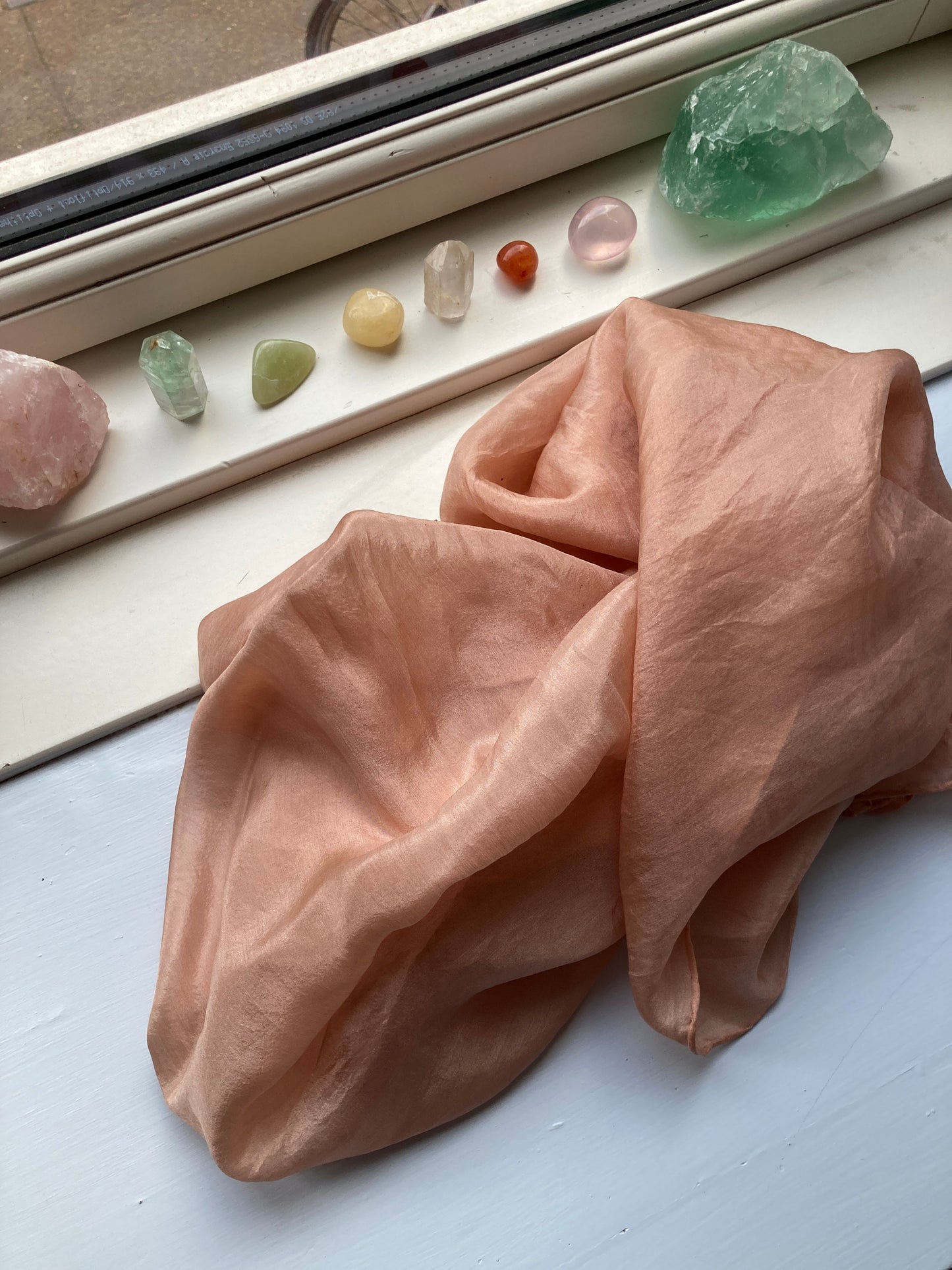 Silketørklæde - Avokadosten (40x150)