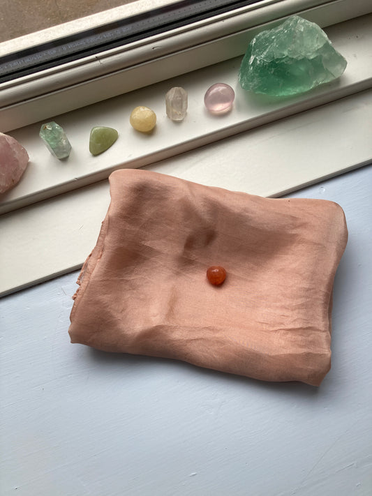 Silketørklæde - Avokadosten (40x150)